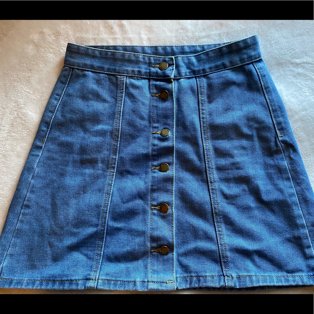 Romwe button high waisted skirt